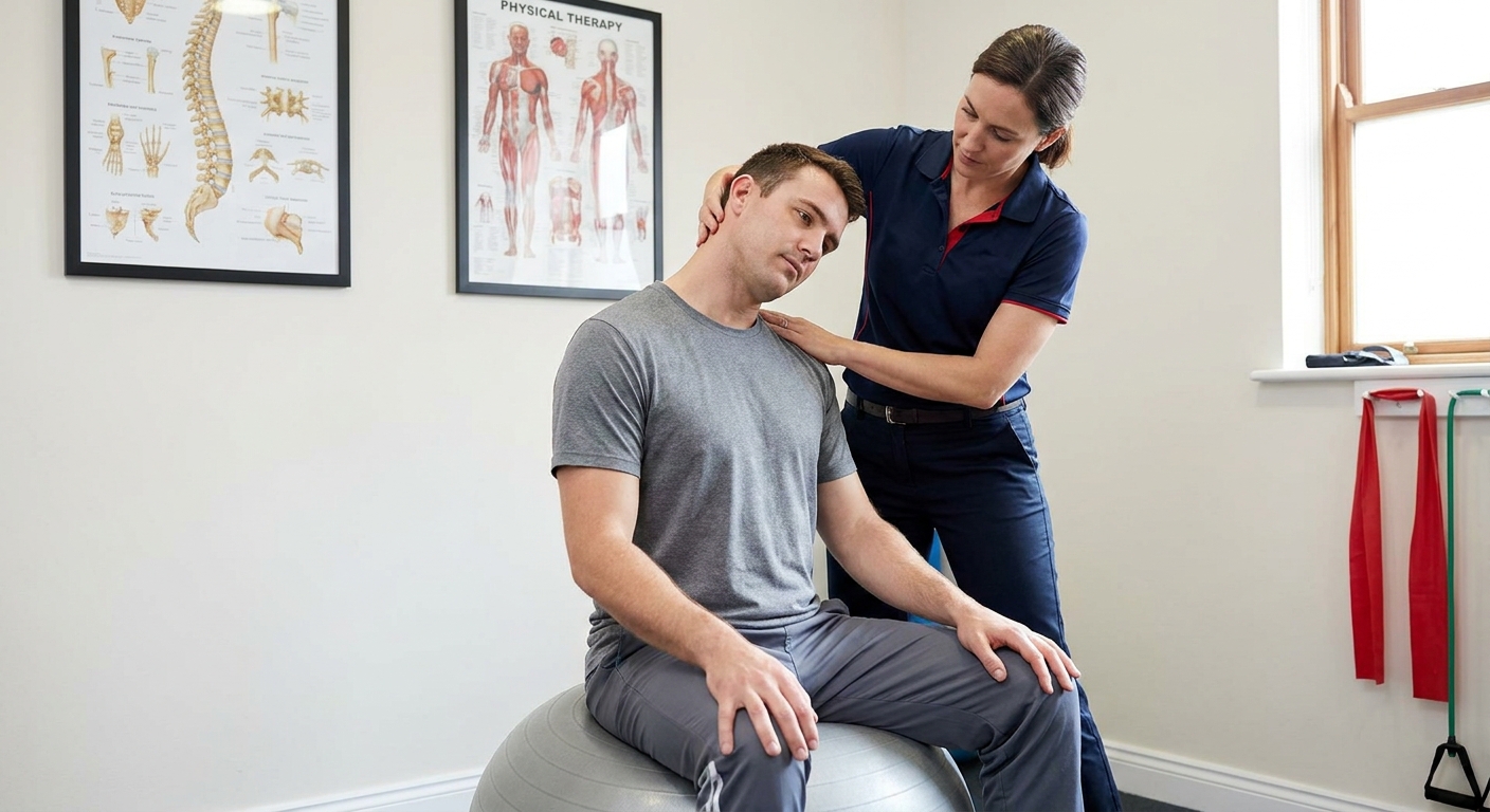 professional physical therapy session for whiplash.