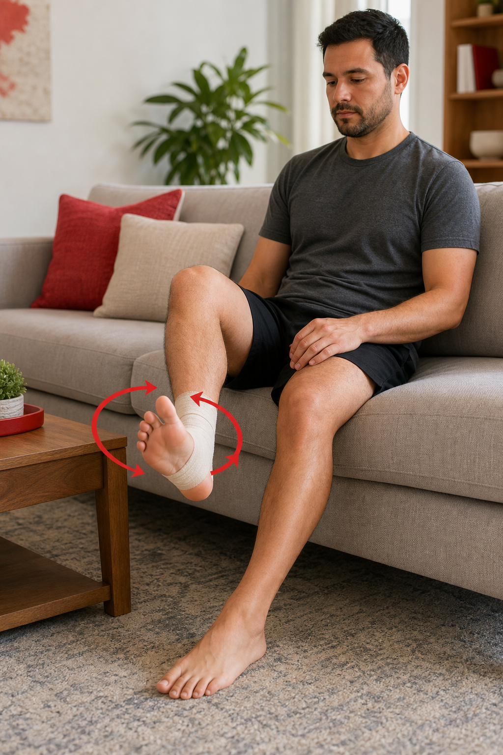 how to treat a sprained ankle at home – compression wrap on ankle