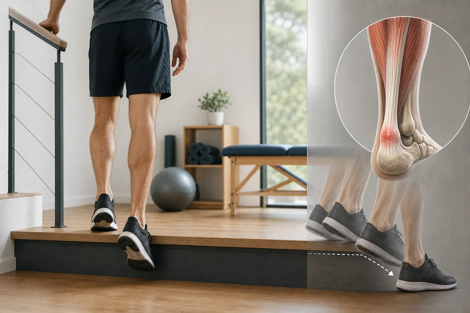 Alfredson Eccentric Loading Protocol: visual reference for 2. Alfredson Eccentric Loading Protocol , Classic Heel‑Drop Rehab